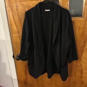 Plus size blazer cardigan 3/4 sleeve with pockets